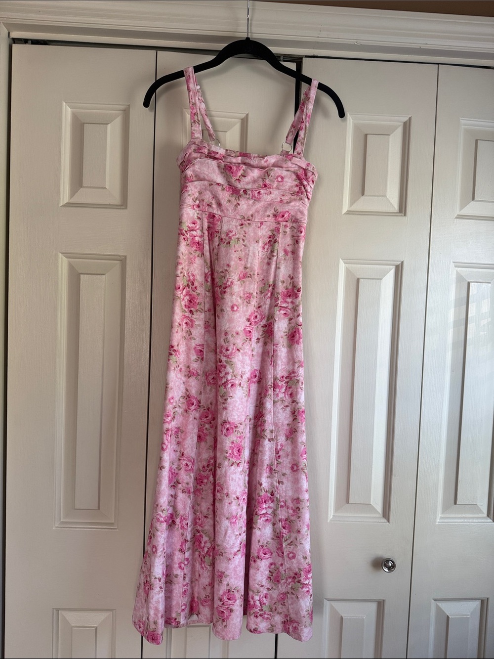 Altar'd State Pink Floral Slip Dress with Spaghetti Straps